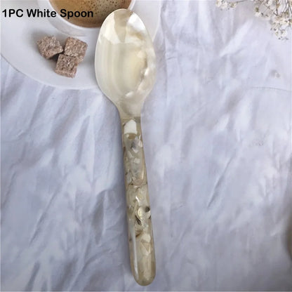 OllaLuxe Natural Shell Dessert & Coffee Spoon – Mother of Pearl Vintage Cutlery